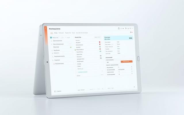 Diseño de interfaz de usuario de una aplicación móvil compleja para la gestión de la cadena de suministro, detallada y en un entorno profesional.